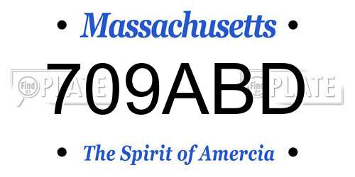 709ABD Massachusetts License Plate