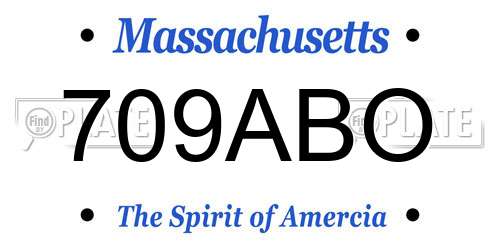 709ABO Massachusetts License Plate