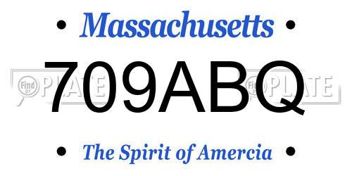 709ABQ Massachusetts License Plate