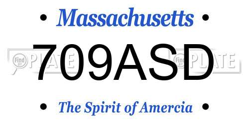709ASD Massachusetts License Plate