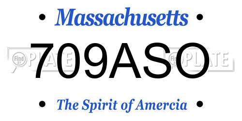 709ASO Massachusetts License Plate