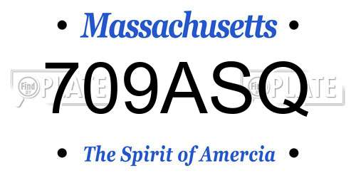 709ASQ Massachusetts License Plate