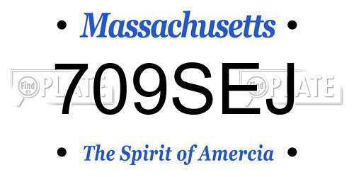 709SEJ Massachusetts License Plate