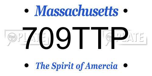709TTP Massachusetts License Plate