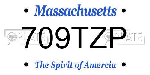 709TZP Massachusetts License Plate