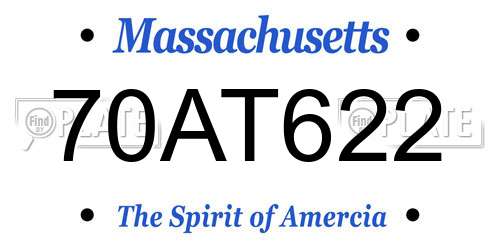70AT622 Massachusetts License Plate