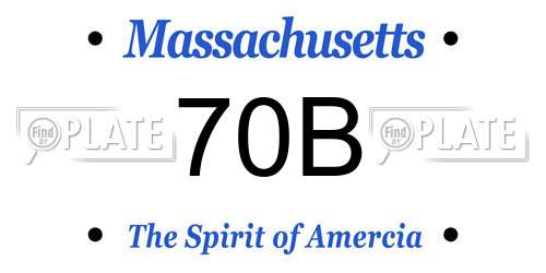 70B Massachusetts License Plate