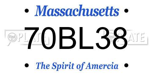 70BL38 Massachusetts License Plate