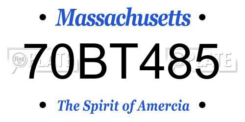 70BT485 Massachusetts License Plate