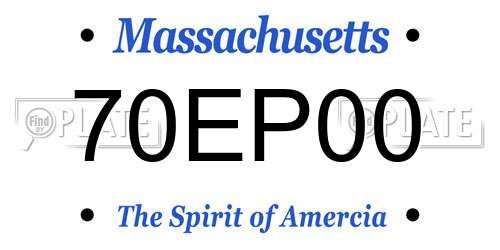 70EP00 Massachusetts License Plate