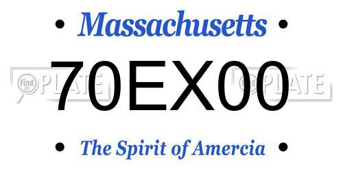 70EX00 Massachusetts License Plate