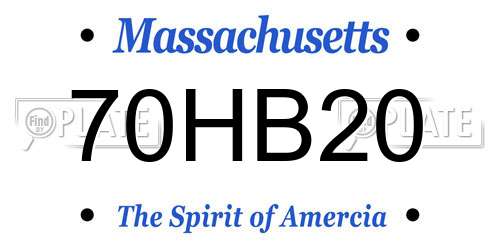 70HB20 Massachusetts License Plate
