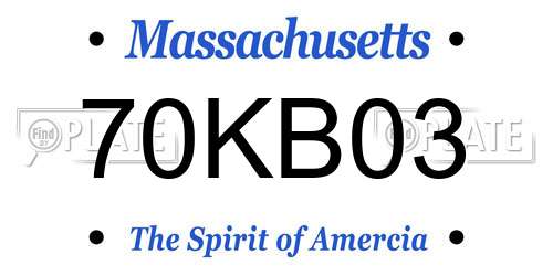 70KB03 Massachusetts License Plate