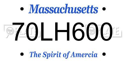 70LH600 Massachusetts License Plate