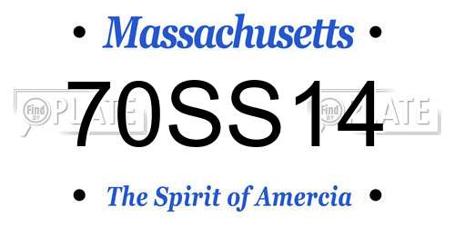 70SS14 Massachusetts License Plate