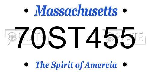 70ST455 Massachusetts License Plate