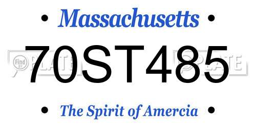 70ST485 Massachusetts License Plate