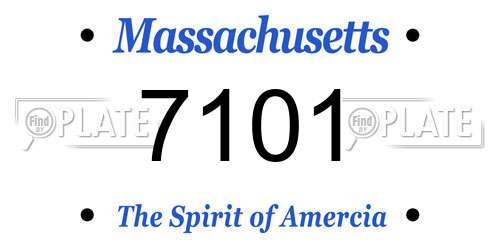 7101 Massachusetts License Plate