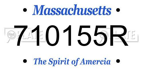710155R Massachusetts License Plate
