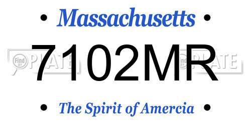 7102MR Massachusetts License Plate