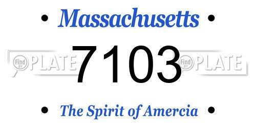7103 Massachusetts License Plate