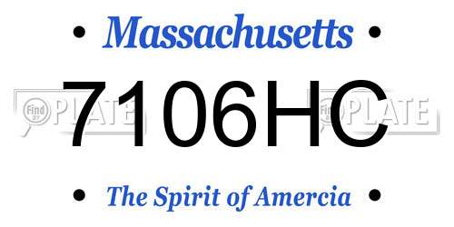 7106HC Massachusetts License Plate
