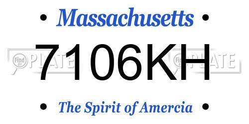 7106KH Massachusetts License Plate