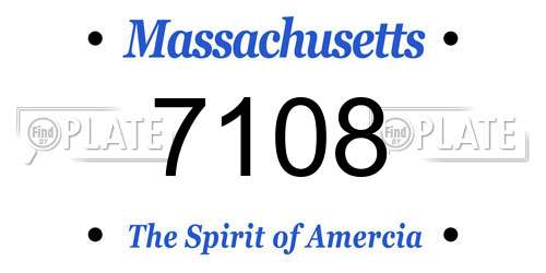 7108 Massachusetts License Plate