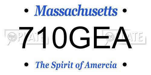 710GEA Massachusetts License Plate