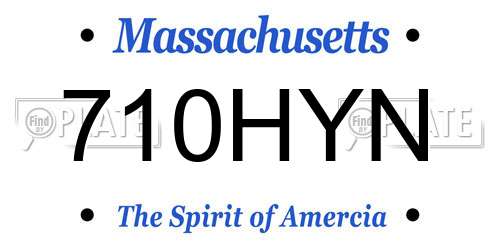 710HYN Massachusetts License Plate