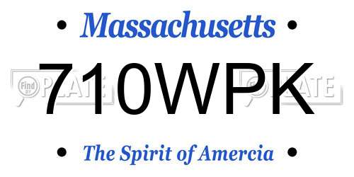 710WPK Massachusetts License Plate