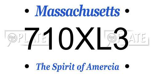 710XL3 Massachusetts License Plate
