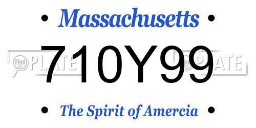 710Y99 Massachusetts License Plate
