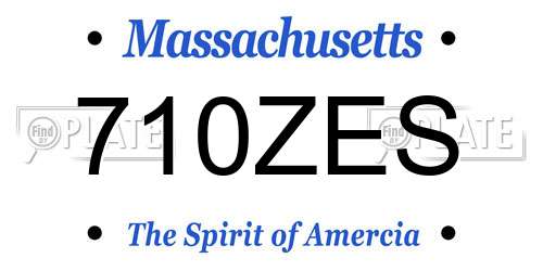 710ZES Massachusetts License Plate