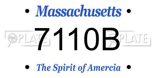 7110B Massachusetts License Plate