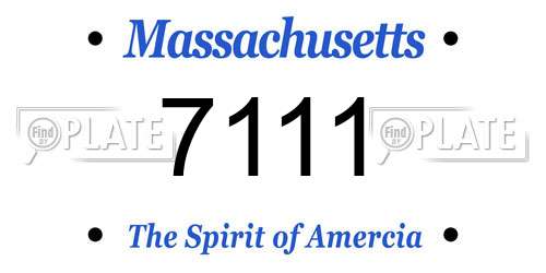 7111 Massachusetts License Plate