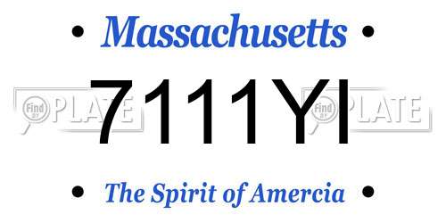 7111YI Massachusetts License Plate