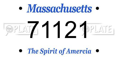 71121 Massachusetts License Plate