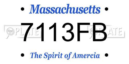 7113FB Massachusetts License Plate