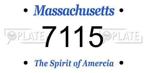 7115 Massachusetts License Plate