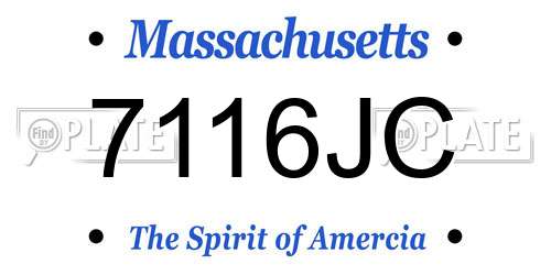 7116JC Massachusetts License Plate