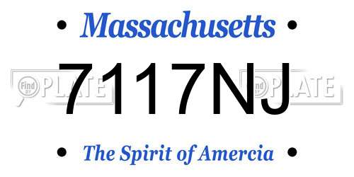 7117NJ Massachusetts License Plate