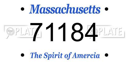 71184 Massachusetts License Plate