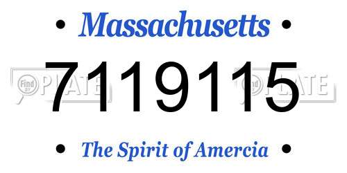 7119115 Massachusetts License Plate
