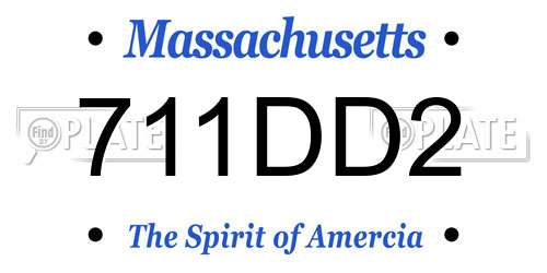 711DD2 Massachusetts License Plate