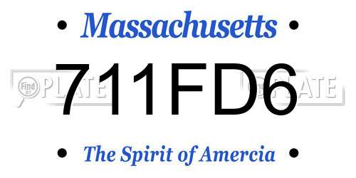 711FD6 Massachusetts License Plate