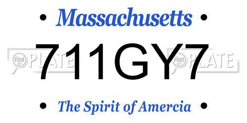 711GY7 Massachusetts License Plate