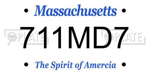 711MD7 Massachusetts License Plate