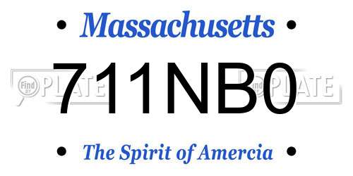 711NB0 Massachusetts License Plate