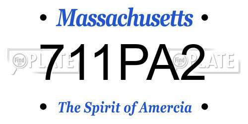 711PA2 Massachusetts License Plate